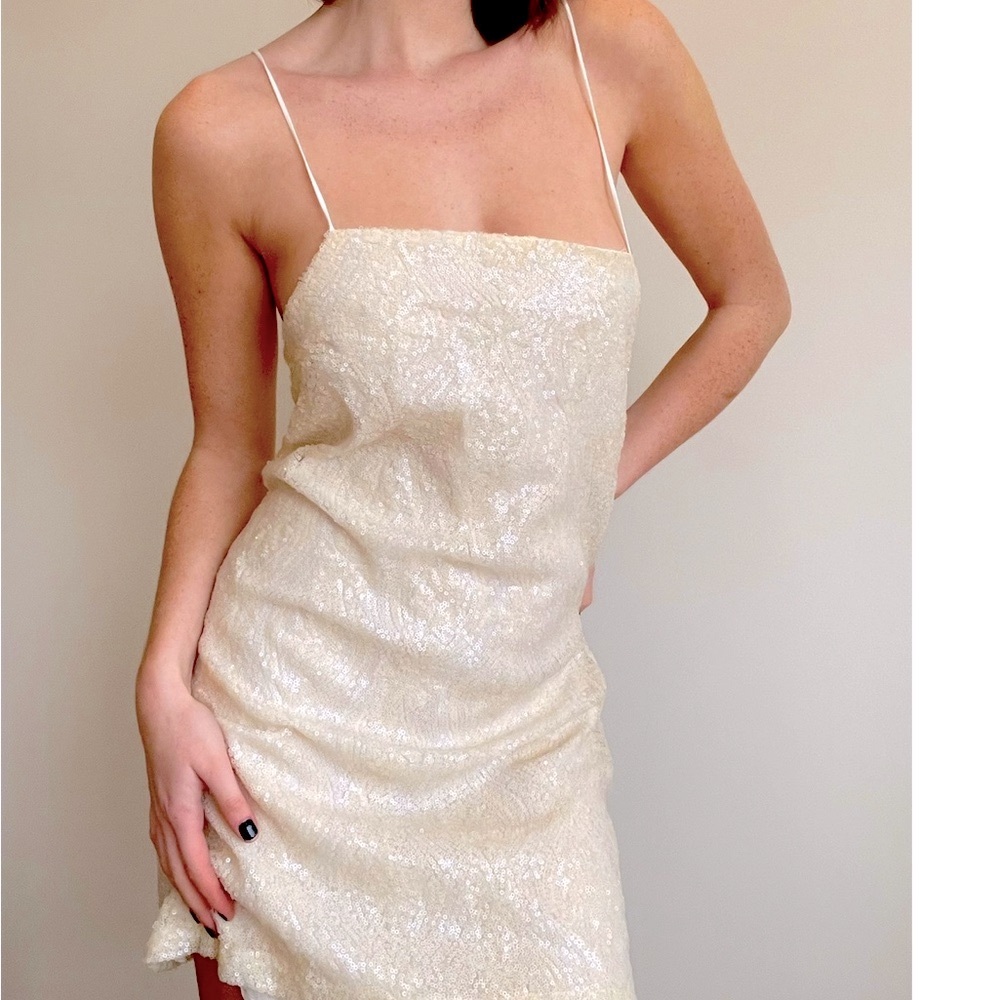 Free People Cream Mini Dress